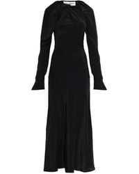 Victoria Beckham - Silk Dress With Decorative Neckline - Lyst