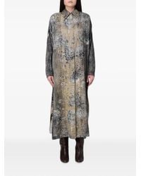 Antonio Marras - Floral-Print Shirt Maxi Dress - Lyst