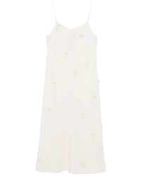 Kinyan Lam - Slip Dress Hand Knots Con Motivo De Mariposa - Lyst