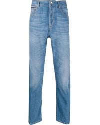 Brunello Cucinelli - Vaqueros Rectos De Talle Medio - Lyst