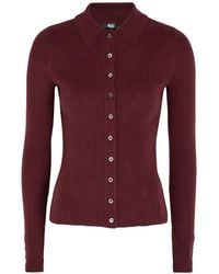 PAIGE - Jayde Button Ribbed Shirt - Lyst