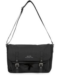 A.P.C. - Buckle-Fastening Logo-Print Messenger Bag - Lyst