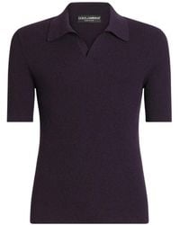 Dolce & Gabbana - Rib-Knit Polo Shirt - Lyst