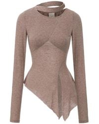 Elwood - Asymmetric Stitch-Paneled Long-Sleeved T-Shirt - Lyst