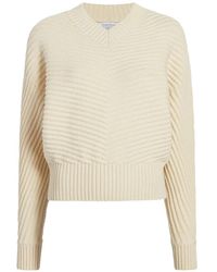 Another Tomorrow - Ribbed-Knit Dolman-Sleeve Sweater - Lyst