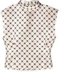 Lanvin - Floral-Print Sleeveless Blouse - Lyst