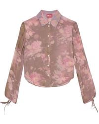 DIESEL - Chemise En Mousseline Avec Imprimé Floral All-Over - Lyst
