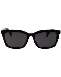 Gucci - Eckige Sonnenbrille Mit Logo-Schild - Lyst