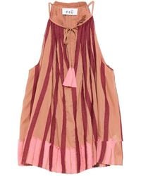 Niu - Blusa a rayas con borlas - Lyst