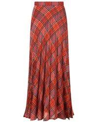Saint Laurent - Geplooide Geruite Rok - Lyst