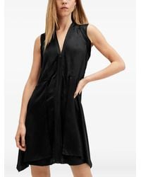 AllSaints - Vestido corto Jayda con cuello en V - Lyst