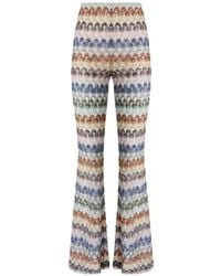 Missoni - Flare Viscose Trousers With Dégradé Lace Motif - Lyst