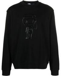 Karl Lagerfeld - Ikonik Karl Logo-embossed Jersey Sweatshirt - Lyst