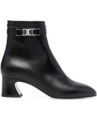 Ferragamo - Vara Chain Leather Ankle Boots - Lyst