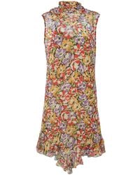 Stella McCartney - Abito Ultra Corto A Fiori Con Ruches - Lyst