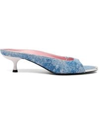 DIESEL - Textured Light Denim-Like Silk And Nylon Sandals - Lyst