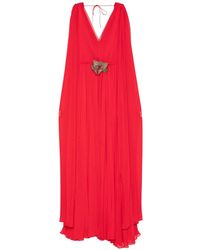 SILK LOVE & LACE - Ilena Cape-Sleeve Pleated Dress - Lyst