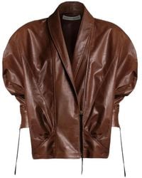 Nineminutes - The Virgo Leather Cropped Jacket - Lyst