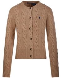 Polo Ralph Lauren - Polo Pony-Embroidered Cable-Knit Cardigan - Lyst