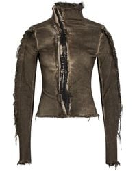 Rick Owens - Frayed-Edge Denim Jacket - Lyst