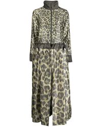 Sacai - Leopard-print Maxi Dress - Lyst