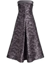 Alberta Ferretti - Sequin-Embellished Strapless Midi Dress - Lyst