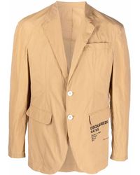 DSquared² - Single-Breasted Logo-Print Jacket - Lyst