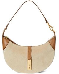 Polo Ralph Lauren - Polo Id Crescent Suede Leather Shoulder Bag - Lyst