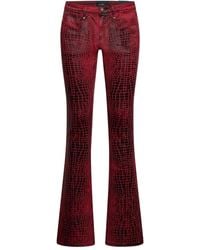 John Richmond - Crocodile-Print Flared Trousers - Lyst