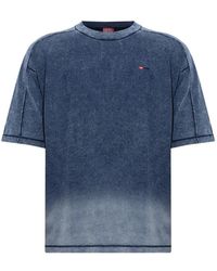 DIESEL - Cotton T-Shirt With Degradé Effect - Lyst