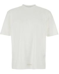 C.P. Company - T-Shirt With Round Neck And Logo On The Front - Lyst