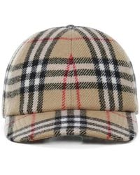 Burberry - Check Wool Baseball Cap - Lyst