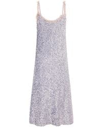 Rabanne - Slip Dress Midi Con Lentejuelas - Lyst