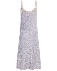Rabanne - Sequin-Embellished Slip Midi Dress - Lyst