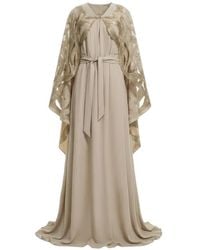 Saiid Kobeisy - V-Neck Cape-Effect Gown - Lyst