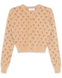 Marine Serre - Cardigan Moon Duveteux En Maille Jacquard À Manches Longues - Lyst