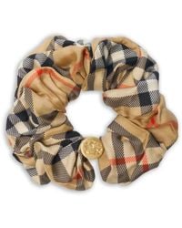 Burberry - Silk Check Mini Scrunchie - Lyst