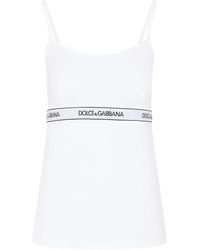 Dolce & Gabbana - Top sin mangas con logo en la cinturilla - Lyst