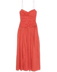 Matteau - Gathered Polka Dot Midi Dress - Lyst
