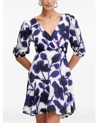 Morgan - Floral-Print V-Neck Mini Dress - Lyst