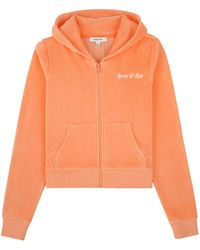 Sporty & Rich - Italic-Logo Zip-Up Hoodie - Lyst