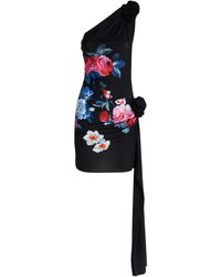 Magda Butrym - One-Shoulder Floral-Print Mini Dress - Lyst
