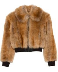 Saint Laurent - Leather-Trimmed Shearling Bomber Jacket - Lyst