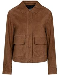Yves Salomon - Suede Flap-Pocket Jacket - Lyst