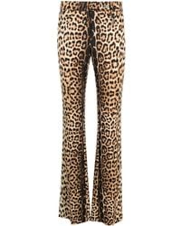 Roberto Cavalli - Slim-cut Leopard-print Trousers - Lyst