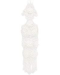 GIUSEPPE DI MORABITO - Floral-Appliqué Crochet-Knit Maxi Dress - Lyst