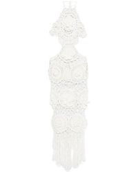 GIUSEPPE DI MORABITO - Floral-Appliqué Crochet-Knit Maxi Dress - Lyst
