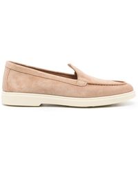 Santoni - Round-toe Suede Loafers - Lyst
