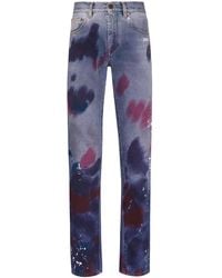 Off-White c/o Virgil Abloh - Paint Splattered Effect Jeans - Lyst