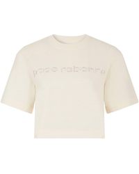 Rabanne - Logo-embroidered Cropped T-shirt - Lyst
